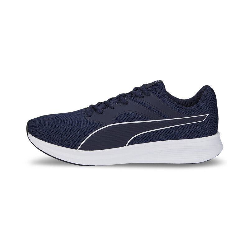 Kids PUMA Transport Unisex Running Shoes in White/Purple size 8