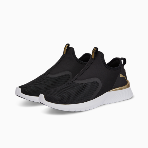 Remedie Slip-On Training Shoes Women, Puma Black-Puma White-Puma Team Gold, large-ZAF