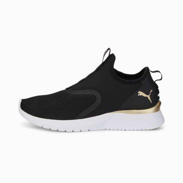 Remedie Slip-On Training Shoes Women, Puma Black-Puma White-Puma Team Gold, large-MEX