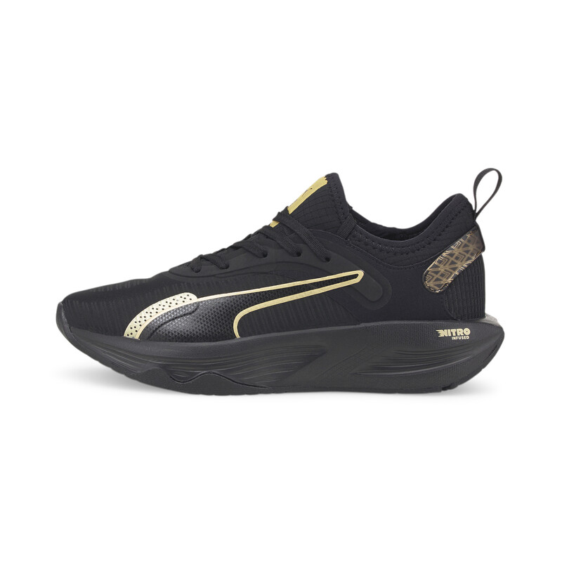 Women's PUMA Softfoam PWR XX NITRO Deco Glam Training Shoes in Black/Gold size 4