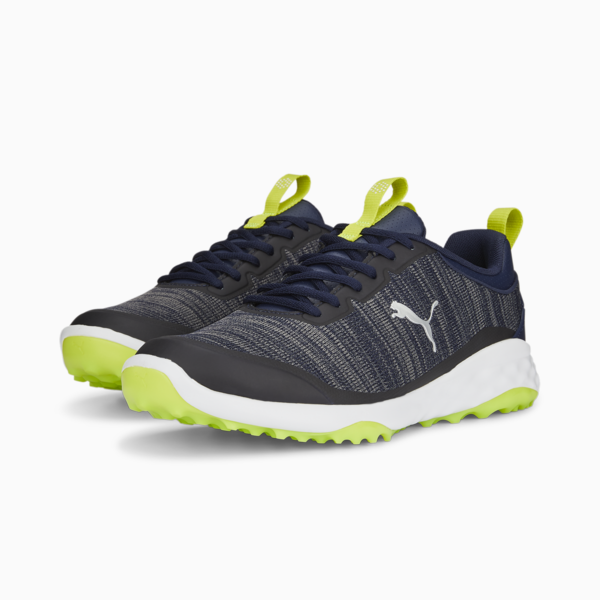 FUSION Pro Golf Shoes Men, PUMA Navy-PUMA Silver-Lime Smash, large-ZAF