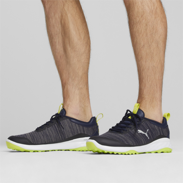 FUSION Pro Golf Shoes Men, PUMA Navy-PUMA Silver-Lime Smash, large-ZAF