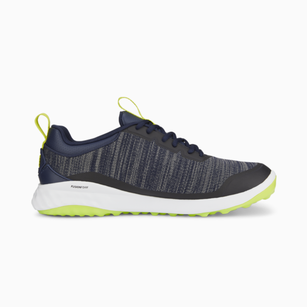 FUSION Pro Golf Shoes Men, PUMA Navy-PUMA Silver-Lime Smash, large-ZAF
