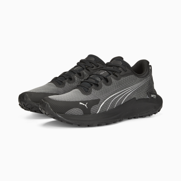 Tenis para correr Fast-Trac NITRO para mujer, Puma Black-Metallic Silver, large-MEX