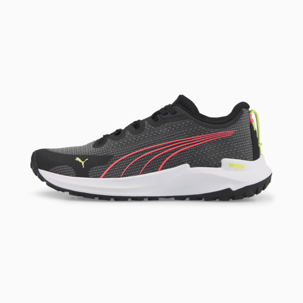 Fast-Trac NITRO™ Women's Trail Running Shoes, Puma Black-Sunset Glow-Light Lime, large-ZAF