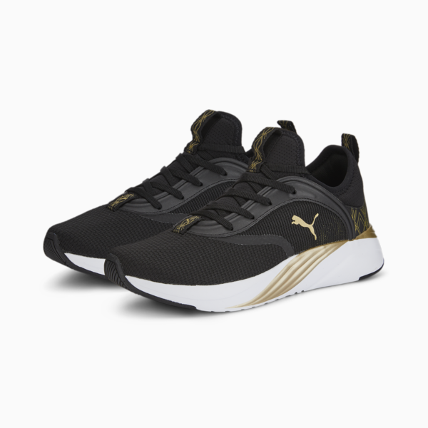 Softride Ruby Deco Glam Running Shoes Women, Puma Black-Puma Team Gold, large-ZAF