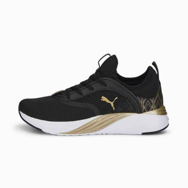 Softride Ruby Deco Glam Running Shoes Women, Puma Black-Puma Team Gold, large-ZAF