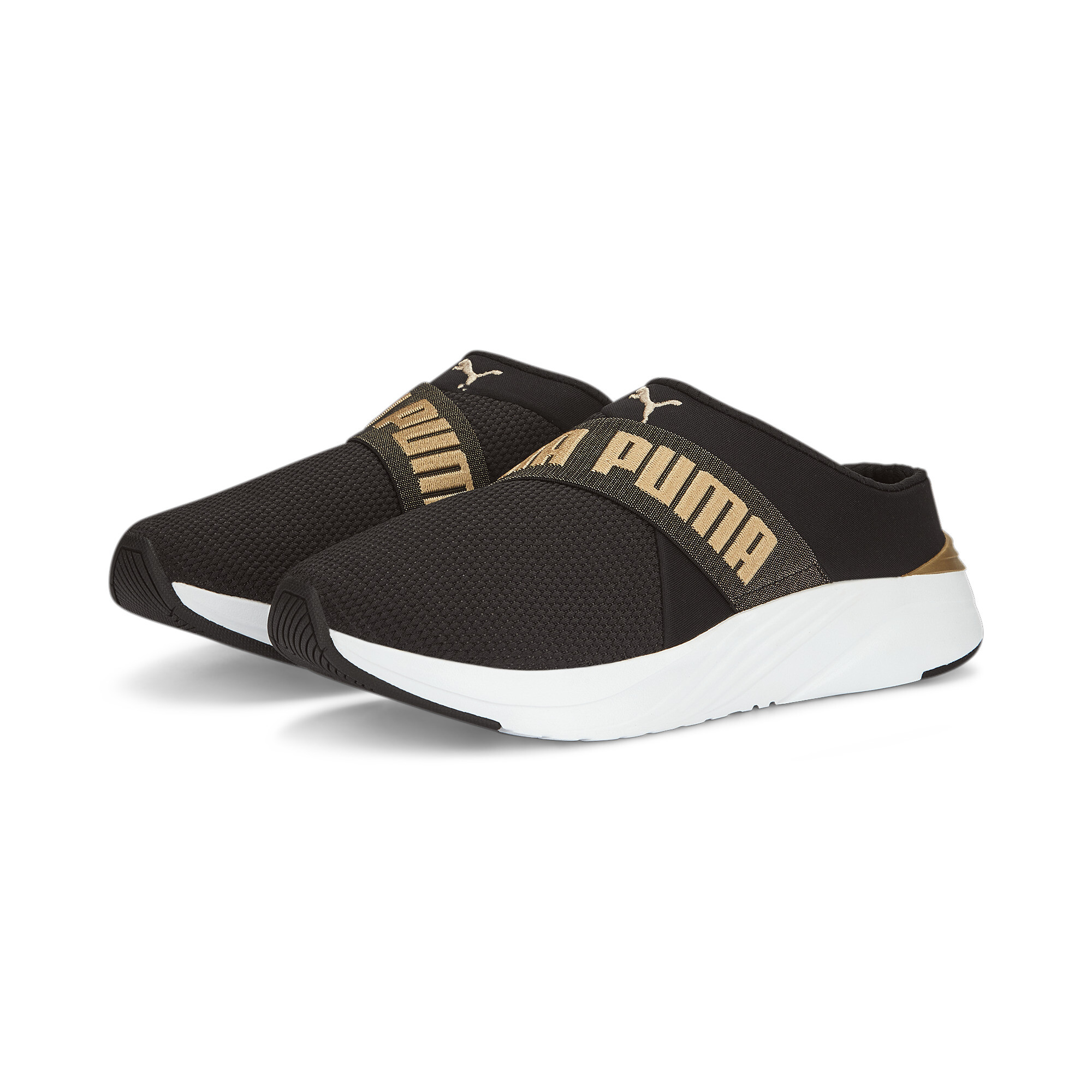 30%OFF！ プーマ ウィメンズ ソフトライド ルビー ミュール クロッグ サンダル ウィメンズ PUMA Black-PUMA Gold-PUMA White ｜PUMA.com