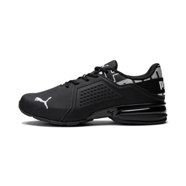 Shop Puma Viz Runner Repeat Men's Running Sneakers In Black- White