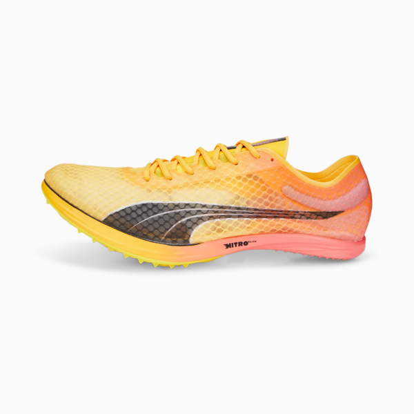 evoSPEED Distance Nitro Elite Track and Field Spikes, Sun Stream-Sunset Glow-Puma Black, large-ZAF