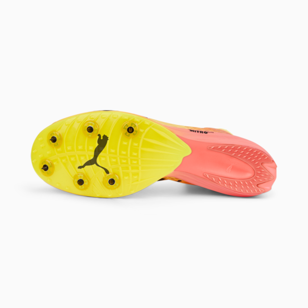 evoSPEED Distance Nitro Elite Track and Field Spikes, Sun Stream-Sunset Glow-Puma Black, large-ZAF