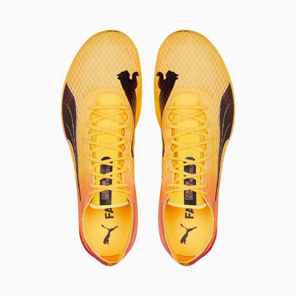 evoSPEED Distance Nitro Elite Track and Field Spikes, Sun Stream-Sunset Glow-Puma Black, large-ZAF