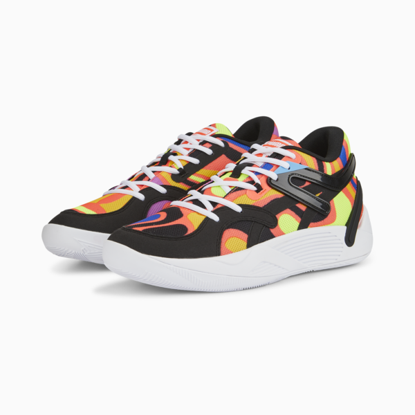 TRC Blaze Court Lava Basketball Shoes, Ocean Dive-Fiery Coral, large-MEX