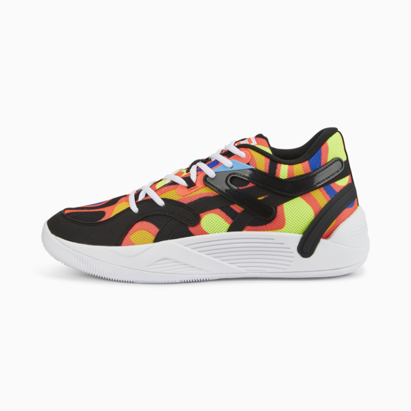 TRC Blaze Court Lava Basketball Shoes, Ocean Dive-Fiery Coral, large-MEX