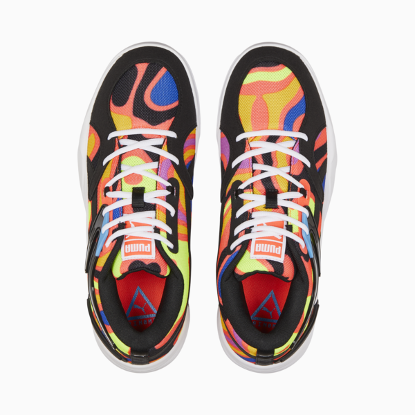 TRC Blaze Court Lava Basketball Shoes, Ocean Dive-Fiery Coral, large-MEX