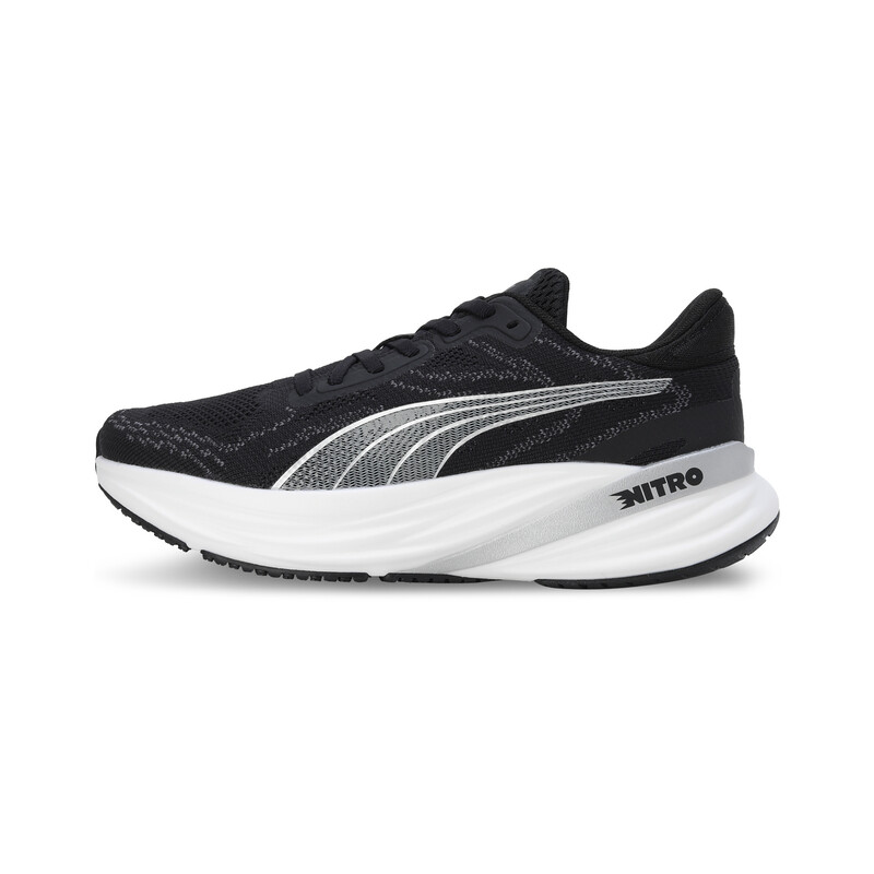 Women's PUMA Magnify NITRO 2 Running Shoes in White/Black/Silver size UK 5