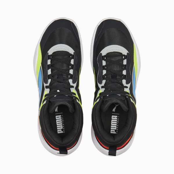 Playmaker Pro Basketball Shoes, Jet Black-Lime Squeeze, large-ZAF