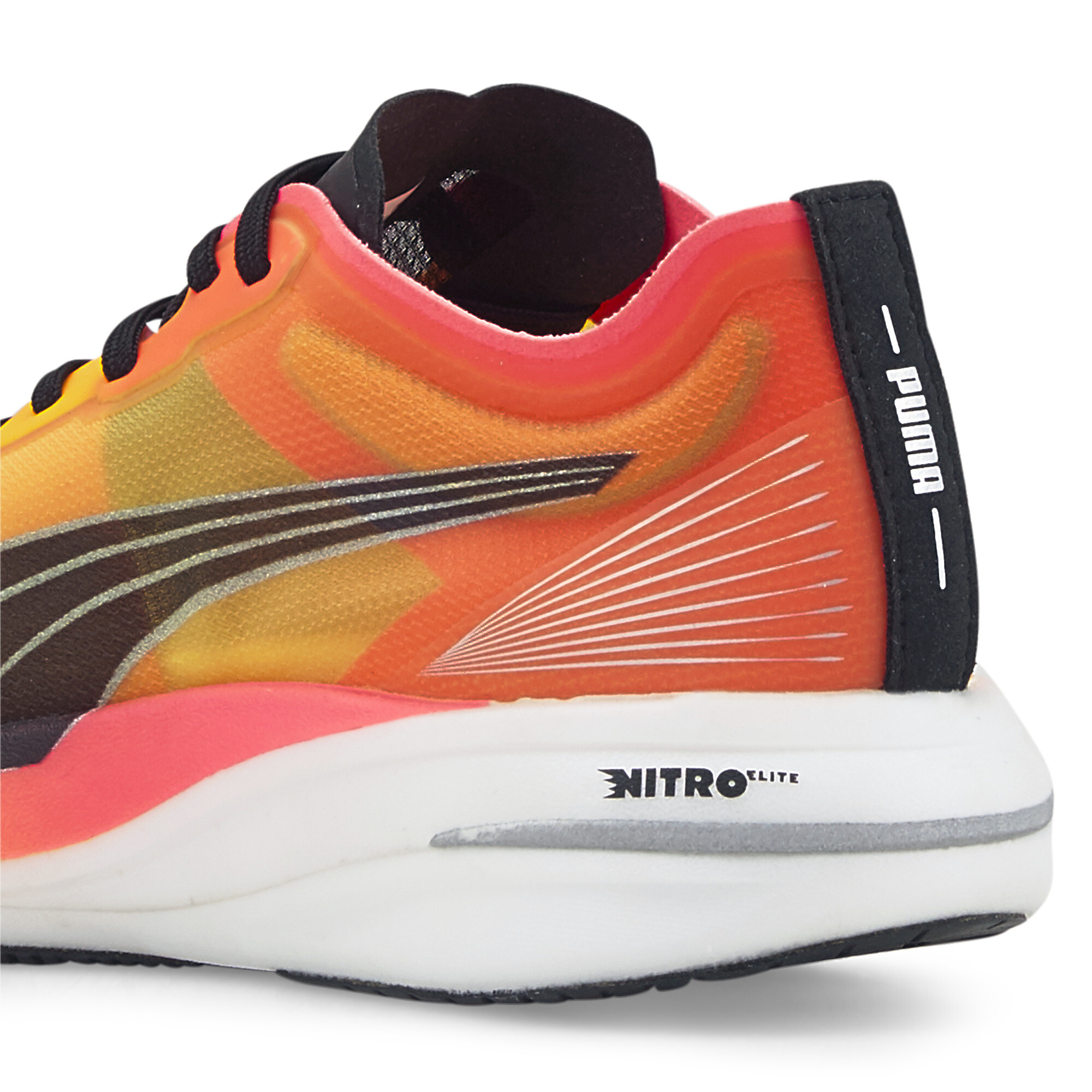 Women's PUMA Deviate NITRO Elite Fireglow Running Shoes Women In Orange, Size EU 41