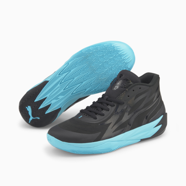 MB.02 Phenom Basketball Shoes, Puma Black-Blue Atoll, large-ZAF