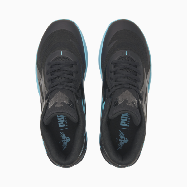 MB.02 Phenom Basketball Shoes, Puma Black-Blue Atoll, large-ZAF