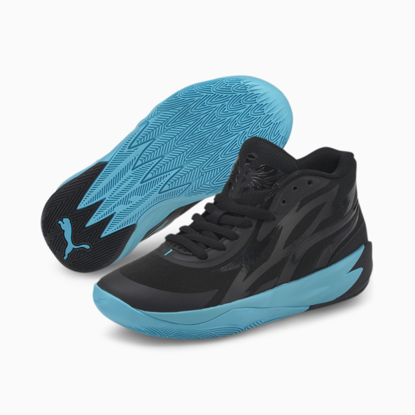 Tenis de basketball juveniles MB.02, Puma Black-Blue Atoll, large-MEX