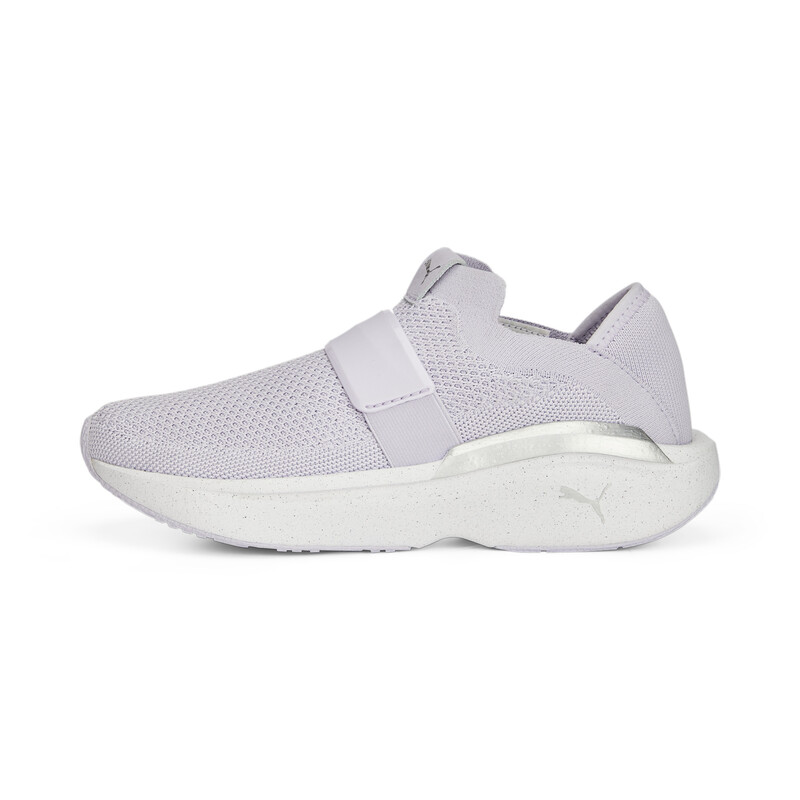 Women's PUMA Enlighten Strap Training Shoes in Silver/Violet size UK 4