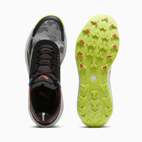 Voyage NITRO™ 3 Men's Trail Running Shoes, PUMA Black-Lime Pow-Active Red, large-ZAF