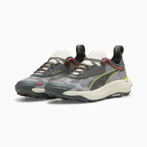 Voyage NITRO™ 3 Women's Trail Running Shoes, Mineral Gray-Active Red-Lime Pow, large-ZAF