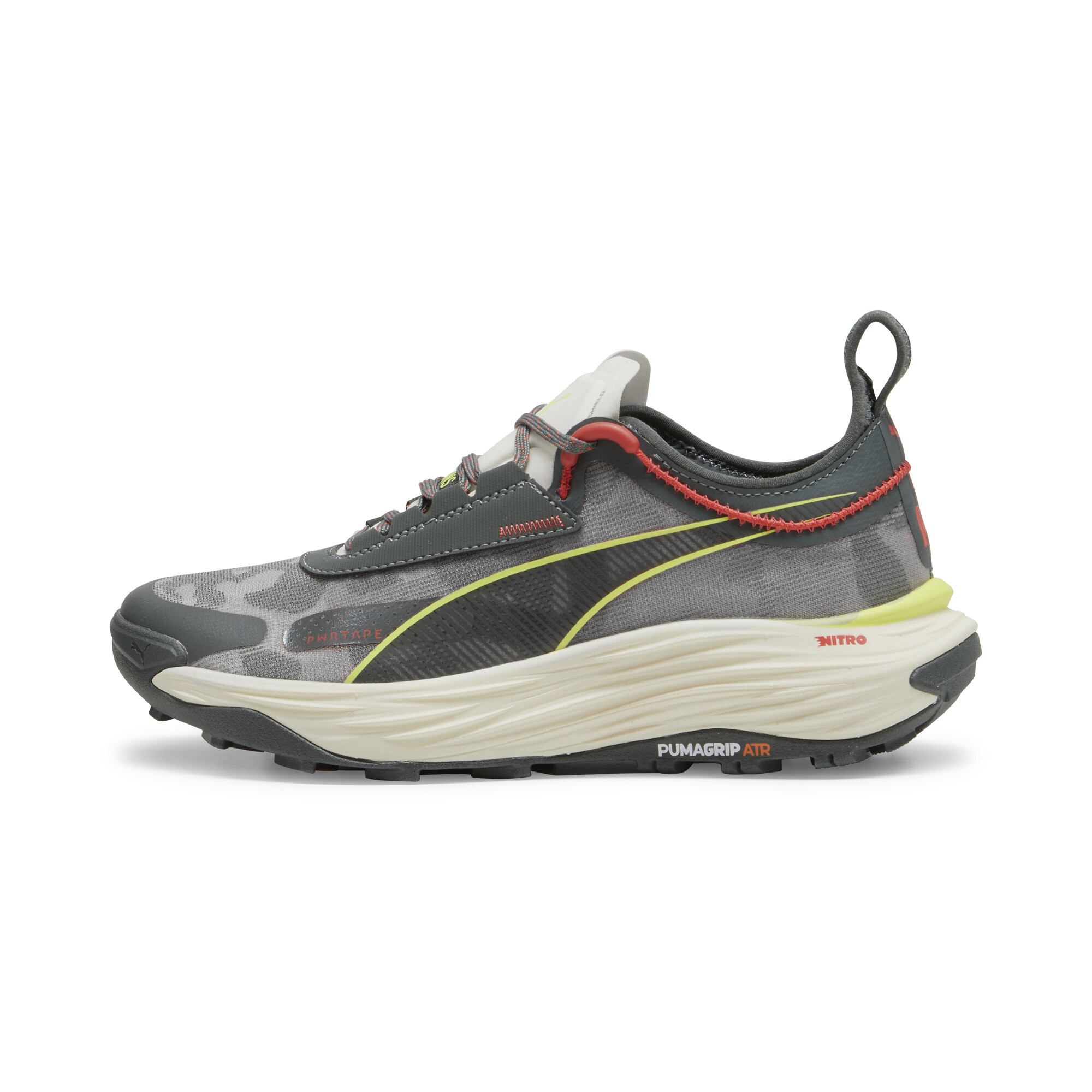 Puma Voyage NITRO™ 3 Trailrunning-Schuhe Damen | Mineral Gray/Active Red/Lime Pow | Größe: 36