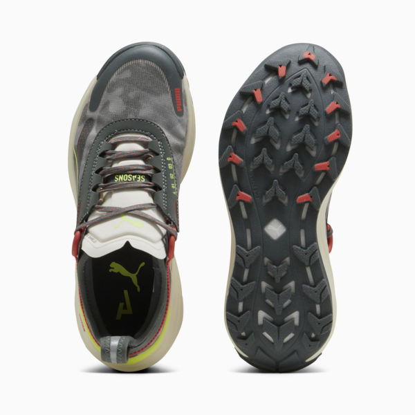 Voyage NITRO™ 3 Women's Trail Running Shoes, Mineral Gray-Active Red-Lime Pow, large-ZAF