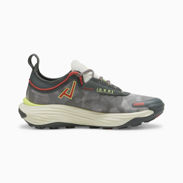 Voyage NITRO™ 3 Women's Trail Running Shoes, Mineral Gray-Active Red-Lime Pow, large-ZAF