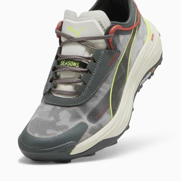 Voyage NITRO™ 3 Women's Trail Running Shoes, Mineral Gray-Active Red-Lime Pow, large-ZAF