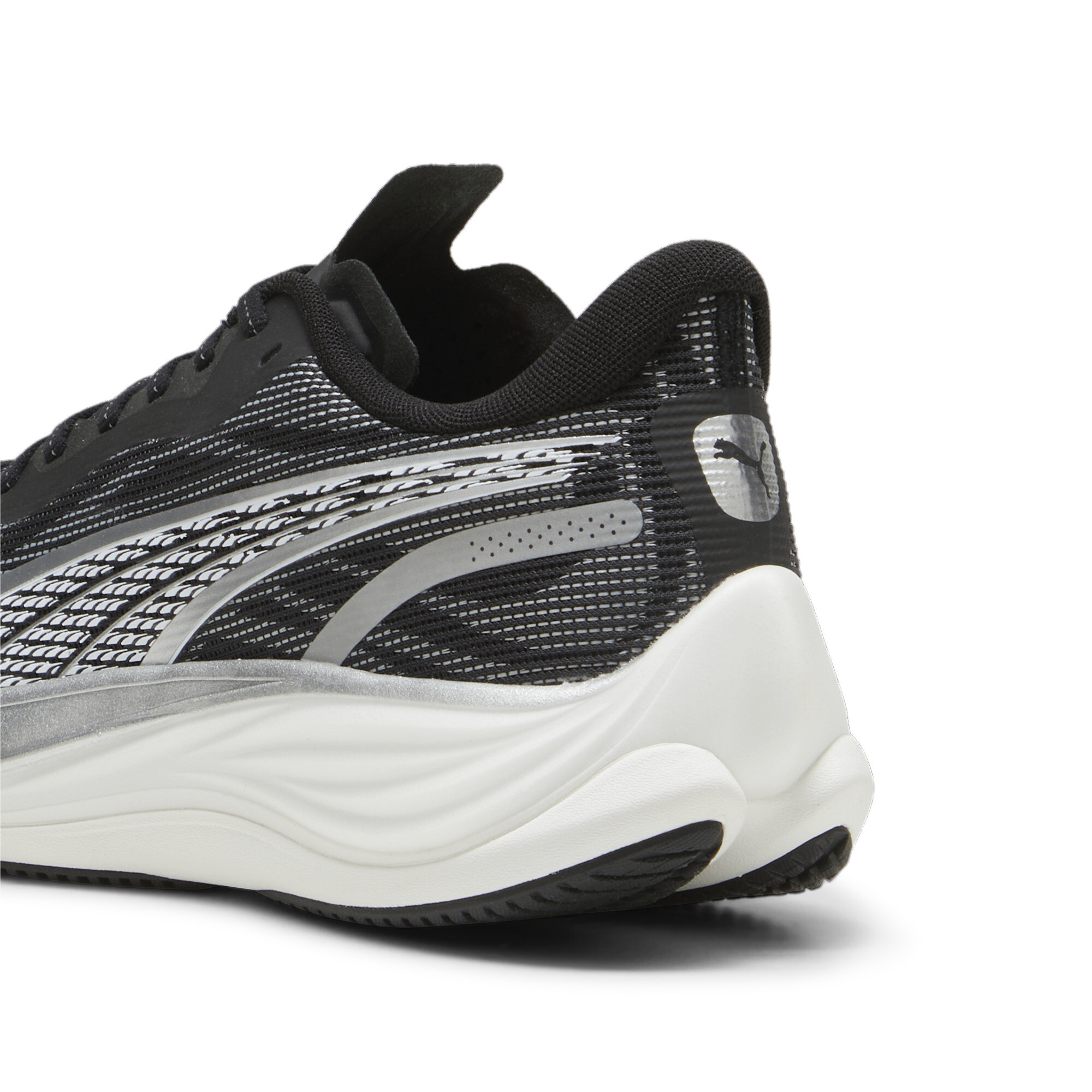 Men's PUMA Velocity NITROâ¢ 3 Running Shoes In White/Silver, Size EU 46