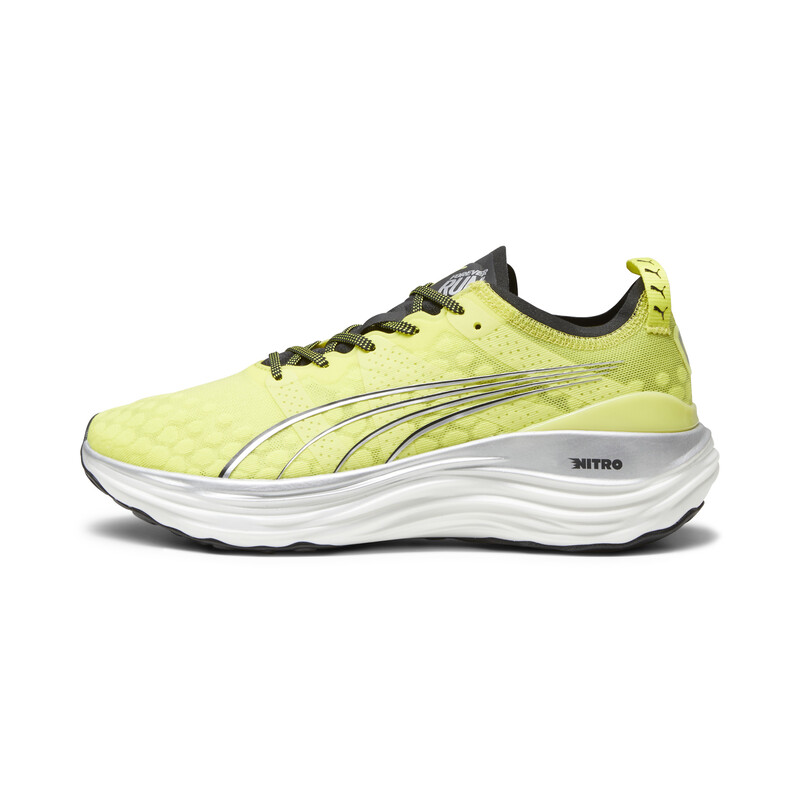 Men's PUMA ForeverRun NITRO Running Shoes in Black/Silver/Yellow size UK 7