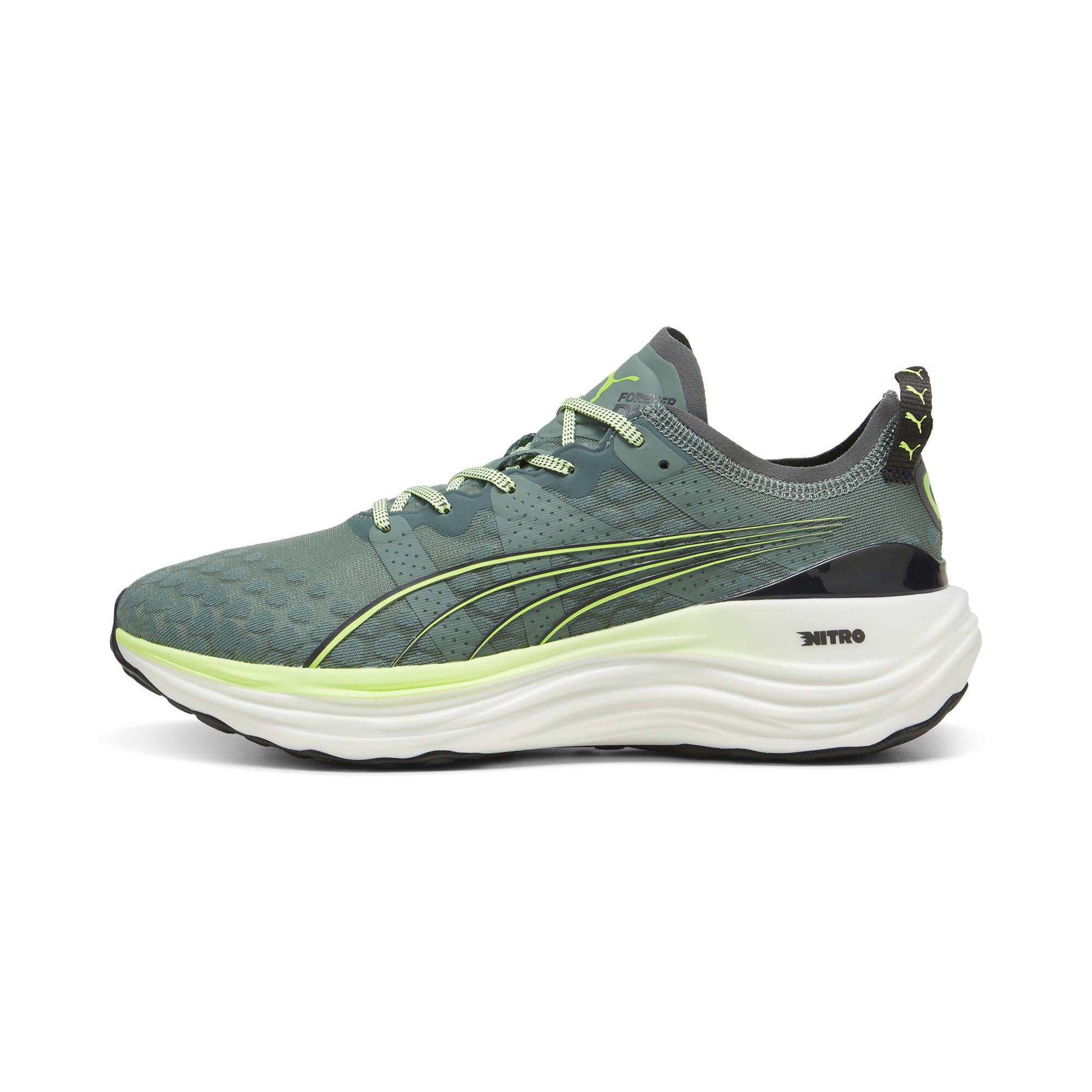 Men's Puma Forever Run NITRO™'s Running Shoes, Green, Size 46, Shoes