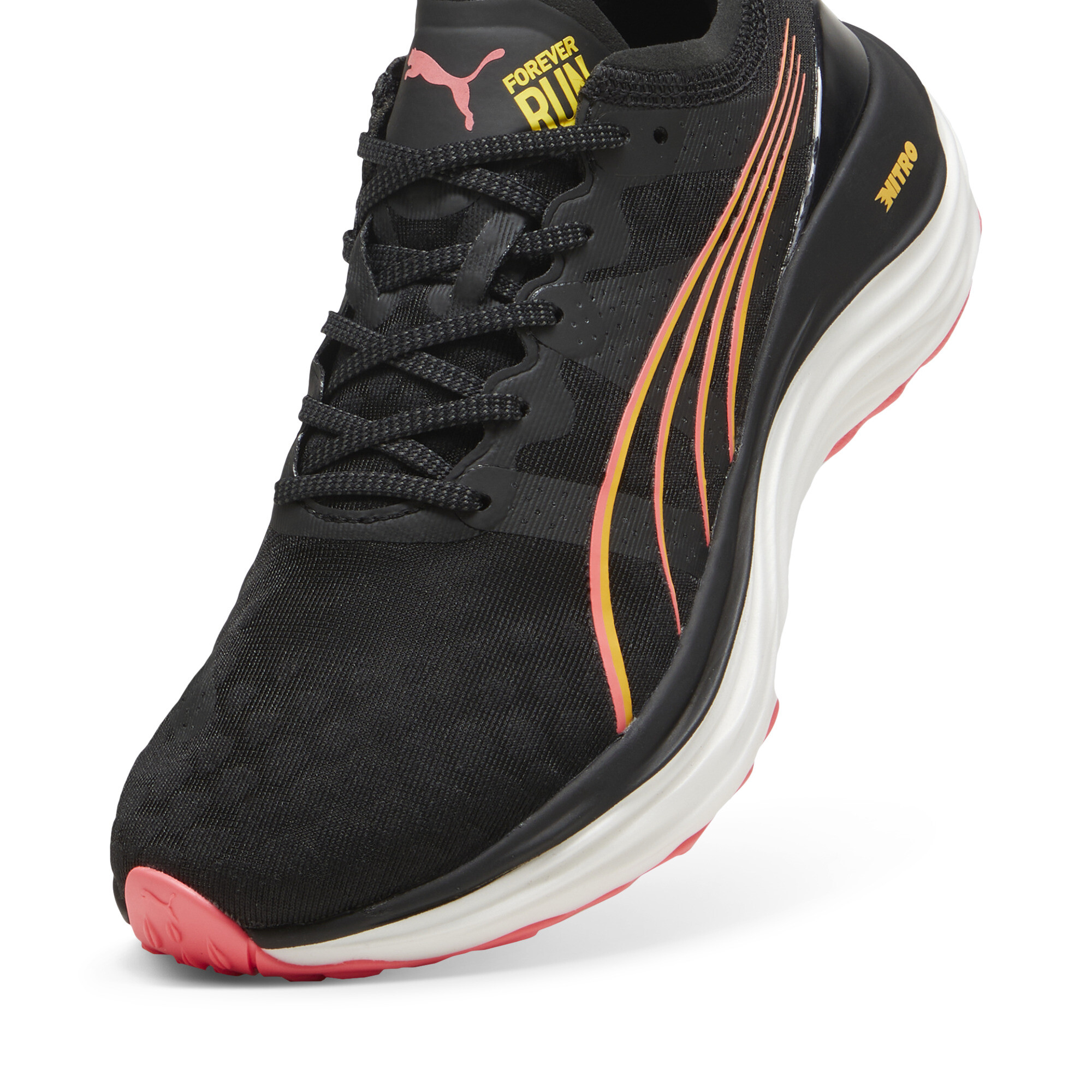 Women's PUMA ForeverRun NITRO™ Running Shoes In Black, Size EU 38