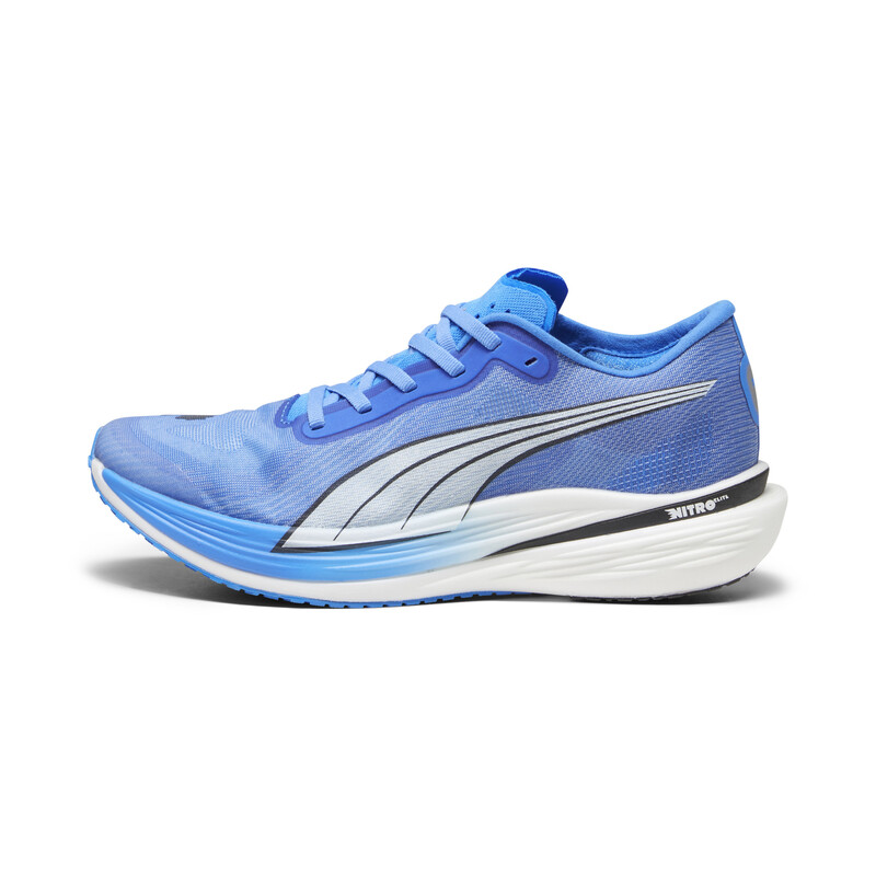 Men's PUMA Deviate Nitro Elite 2 Running Lightweight Shoes in White/Black/Pink size 9