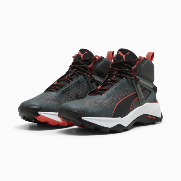 Explore NITRO Mid Hiking Shoes Men, Mineral Gray-PUMA Black-Active Red, large-ZAF