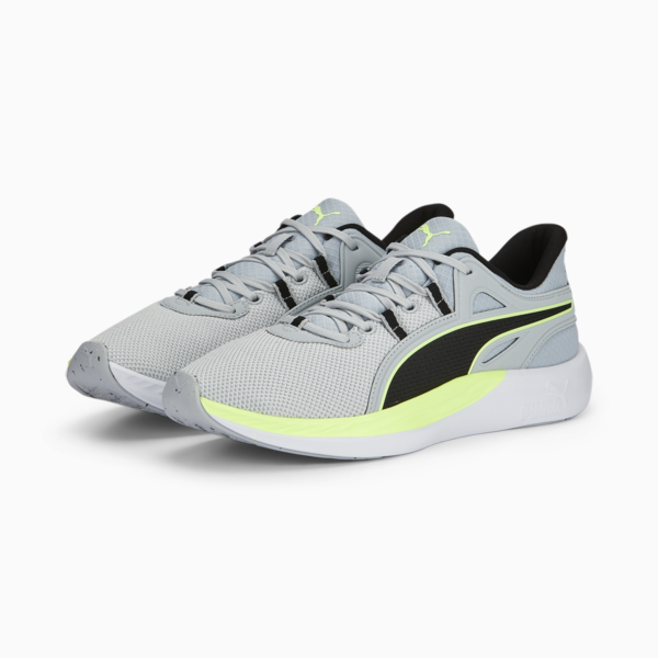 Better Foam Legacy Running Shoes, Platinum Gray-PUMA Black-Fast Yellow, large-ZAF