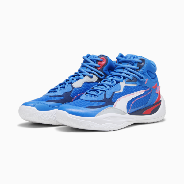 Zapatillas de basketball Playmaker Pro Mid, PUMA Black-Persian Blue-Fire Orchid-Ultra Blue, large-ARG