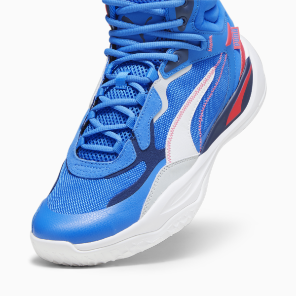 Zapatillas de basketball Playmaker Pro Mid, PUMA Black-Persian Blue-Fire Orchid-Ultra Blue, large-ARG