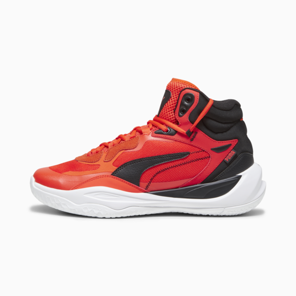 Zapatillas de basketball Playmaker Pro Mid, Red Blast-Fiery Red-PUMA Black, large-ARG