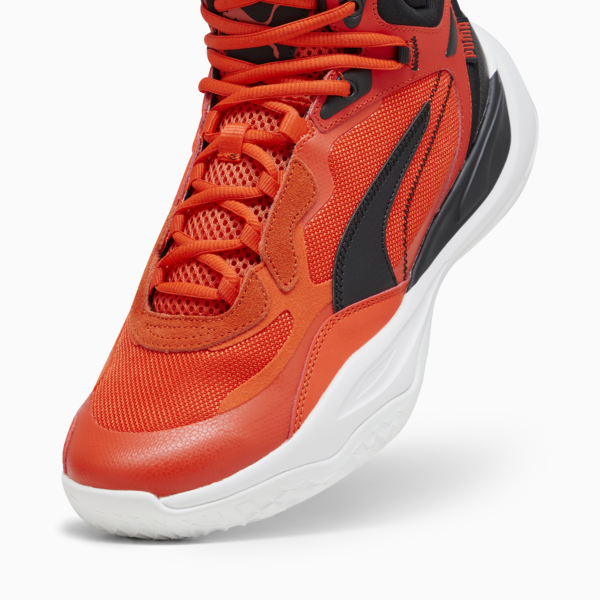 Zapatillas de basketball Playmaker Pro Mid, Red Blast-Fiery Red-PUMA Black, large-ARG
