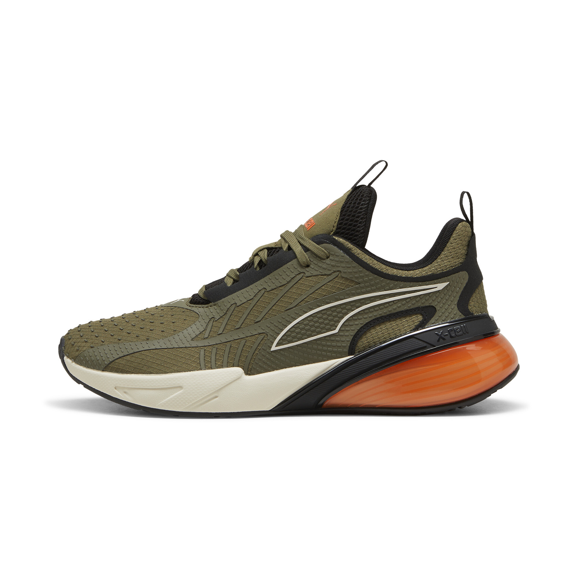 Puma X-Cell Action Laufschuhe | Olive/Flame Flicker/Black | Größe: 35.5