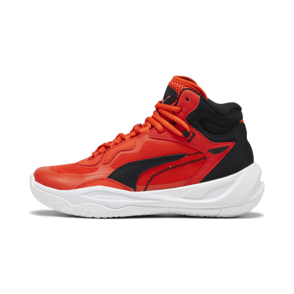 Puma Playmaker Pro Mid Big Kids' Basketball Shoes In Red Blast-fiery Red