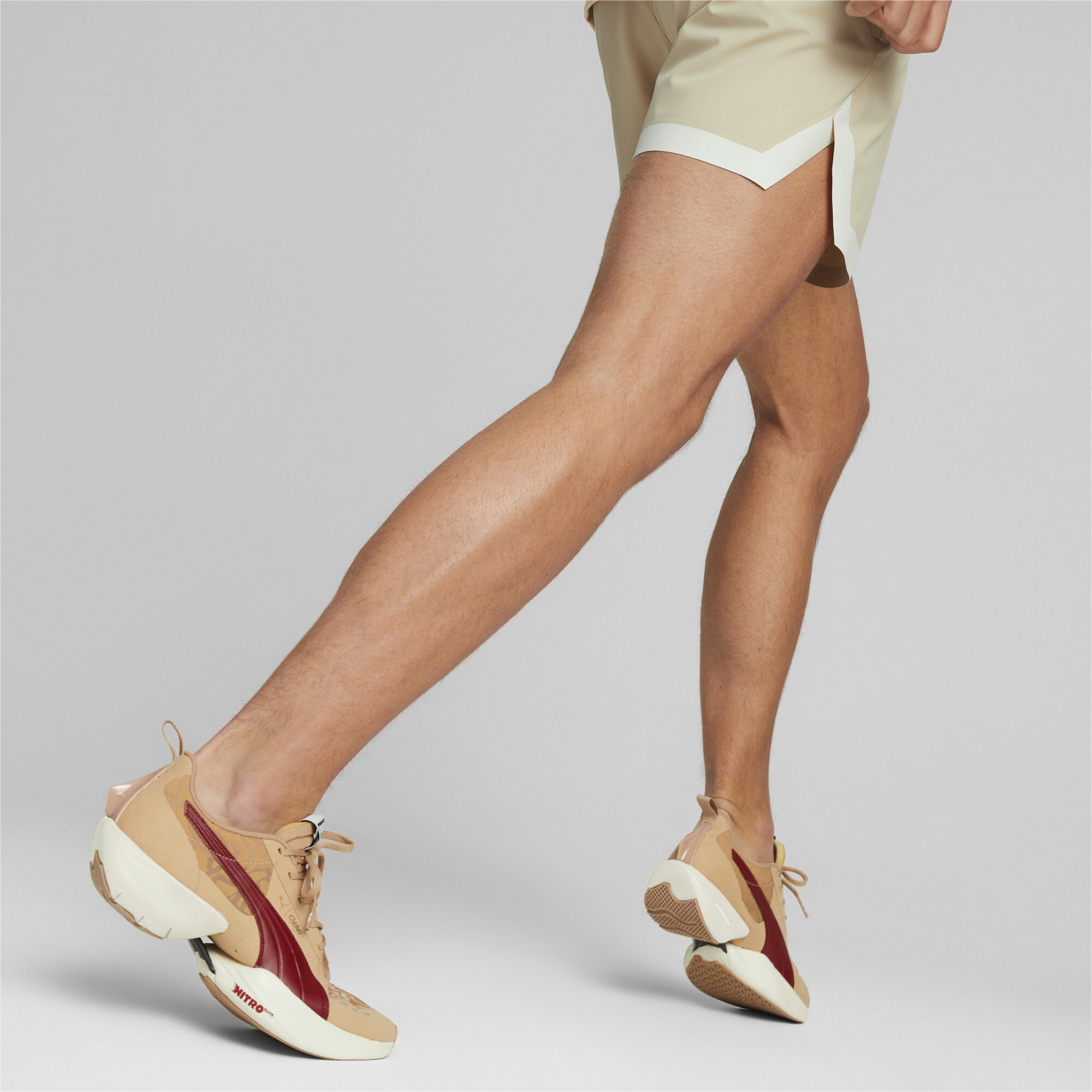 Men's PUMA X CIELE Fast-R NITRO Elite Running Shoes In Beige, Size EU 43