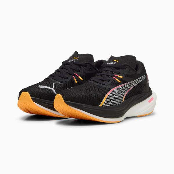 Deviate NITRO™ 3 WIDE Running Shoes Men, PUMA Black-Sunset Glow-Sun Stream, large-ZAF