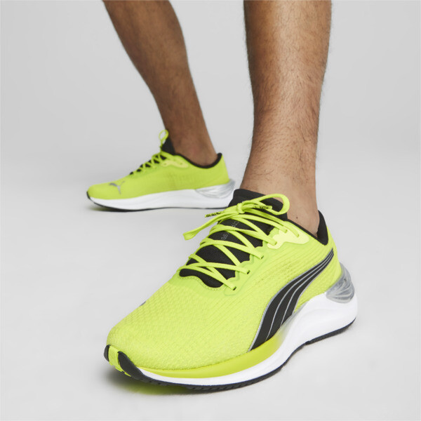 Green puma running shoes on sale
