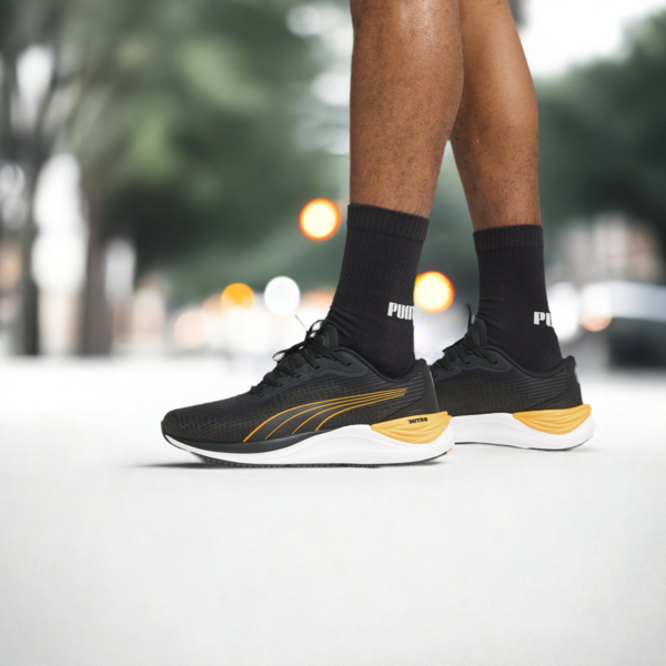 Electrify NITRO™ 3 Men's Running Shoes, PUMA Black-Sun Stream-PUMA White, large-ZAF