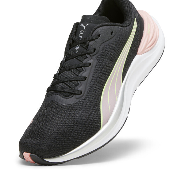 Electrify NITRO™ 3 Women's Running Shoes, PUMA Black-Peach Smoothie-Speed Green, large-ZAF